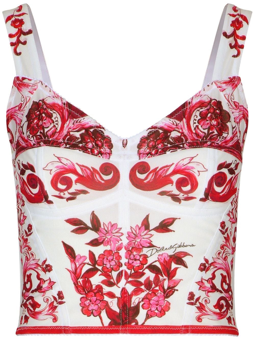 Dolce & Gabbana Majolica-print corset top