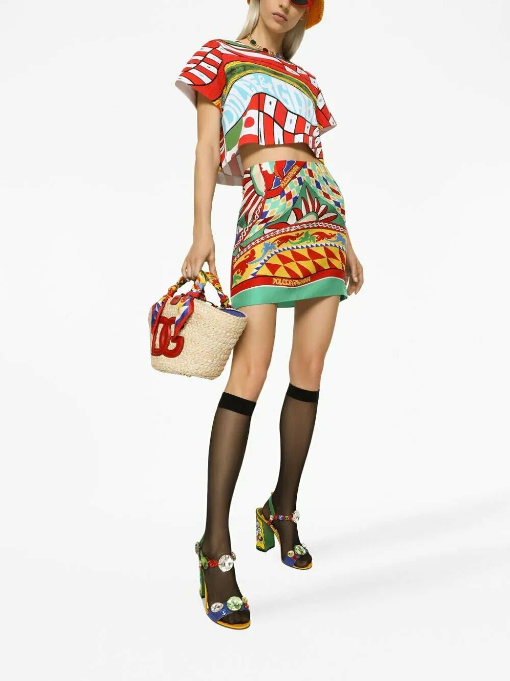 Dolce & Gabbana Carreto-print crop top - Image 3
