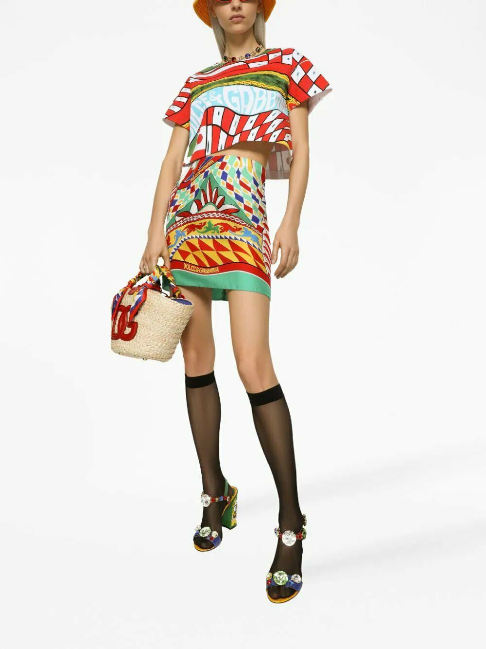 Dolce & Gabbana Carreto-print crop top - Image 2