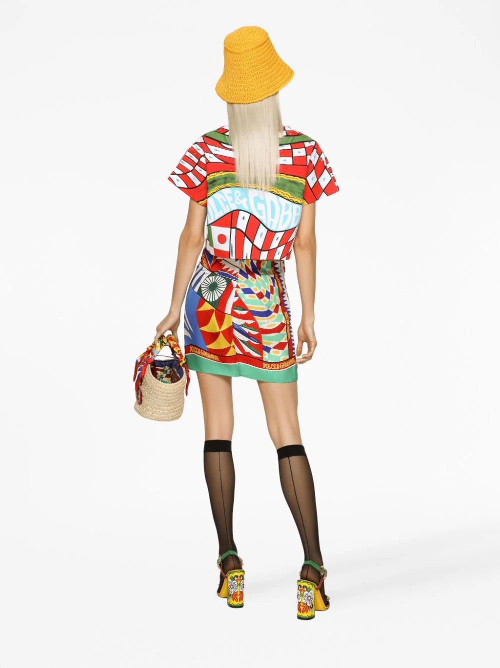 Dolce & Gabbana Carreto-print crop top - Image 4