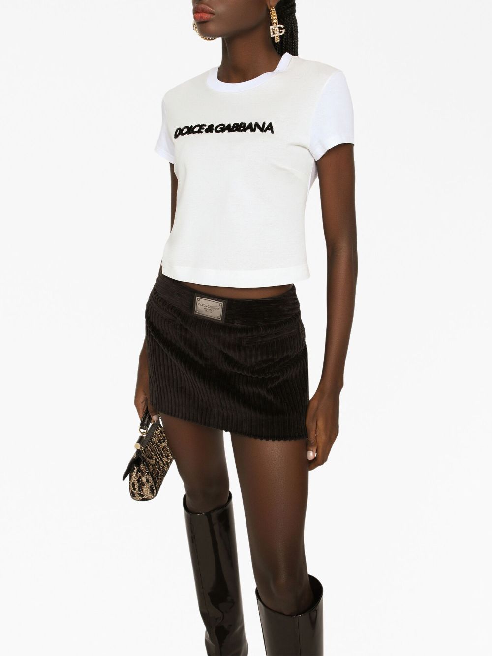 Dolce & Gabbana logo-embroidered stretch-cotton T-shirt - Image 5