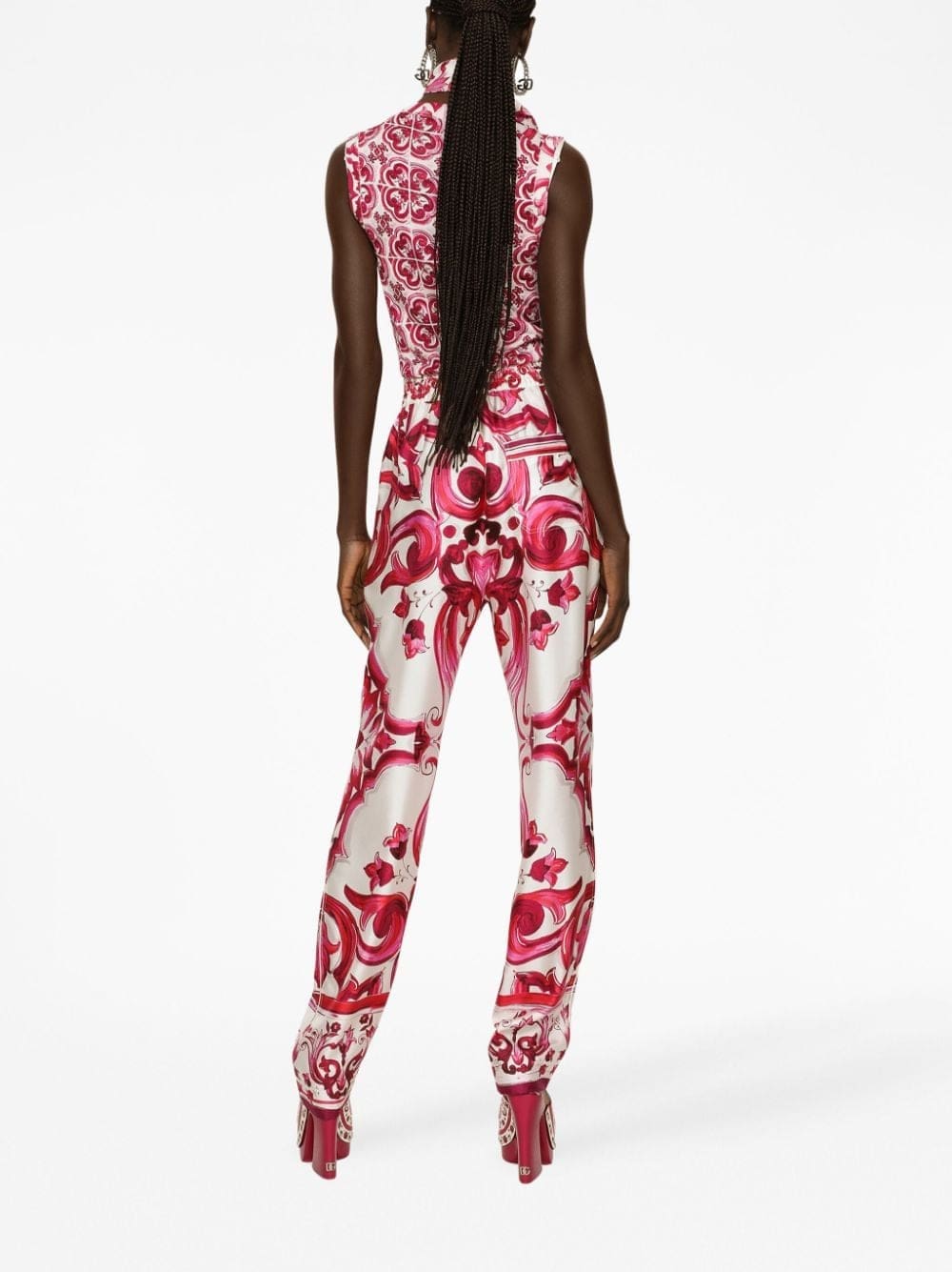 Dolce & Gabbana Maiolica-print silk tank top - Image 4