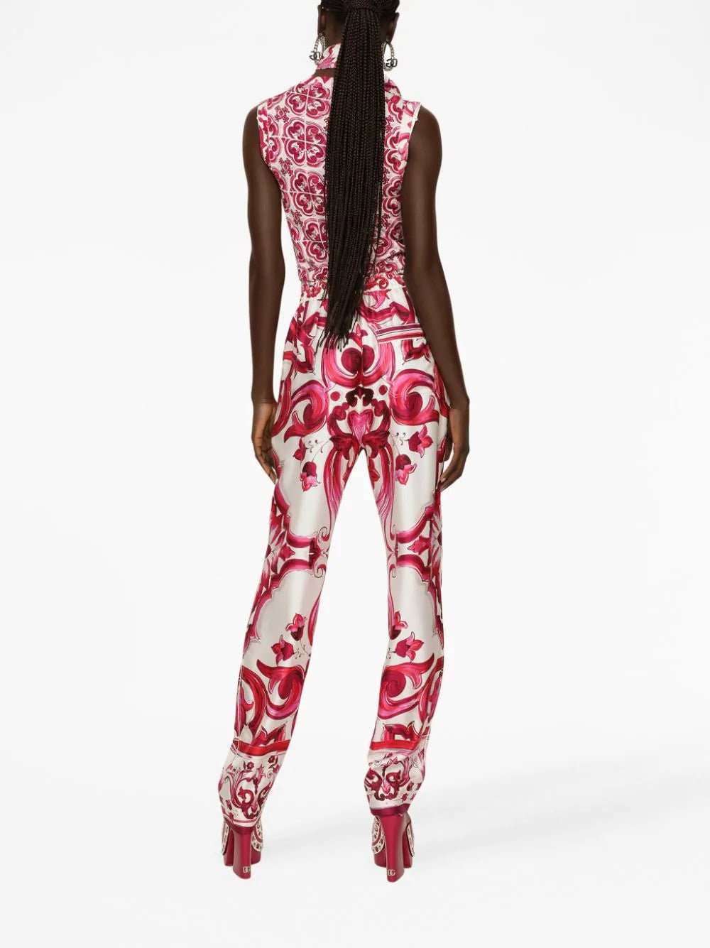 Dolce & Gabbana Maiolica-print silk tank top - Image 4