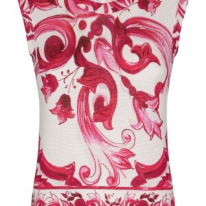 Dolce & Gabbana Maiolica-print silk tank top