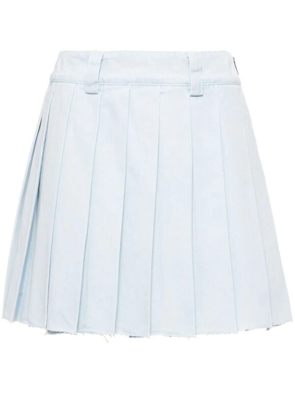 Miu Miu  pleated denim mini skirt