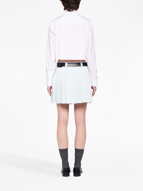 Miu Miu  pleated denim mini skirt - Image 4