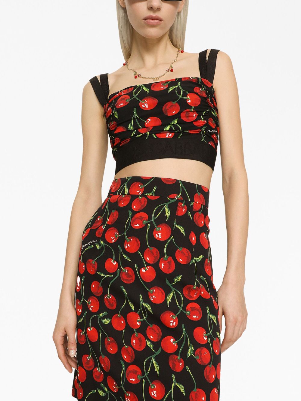Dolce & Gabbana Ciliegie-print cropped tank top - Image 5