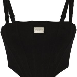 Dolce & Gabbana logo-plaque cropped bustier top