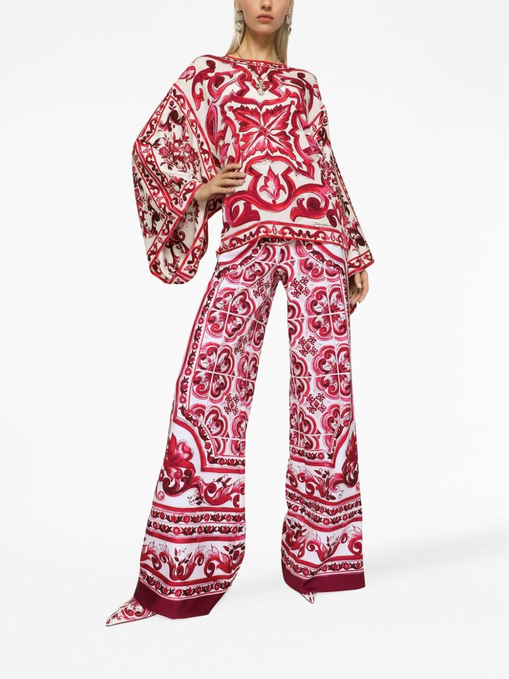 Dolce & Gabbana Majolica-print silk blouse - Image 2