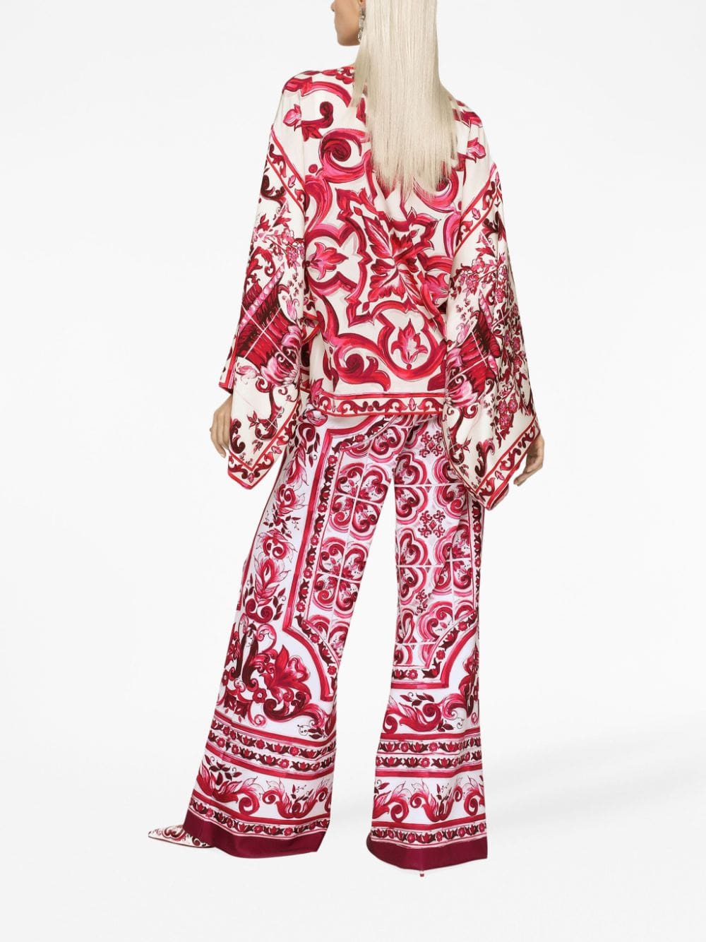 Dolce & Gabbana Majolica-print silk blouse - Image 4