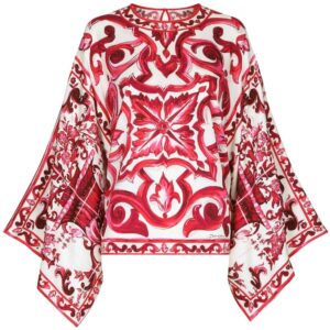 Dolce & Gabbana Majolica-print silk blouse