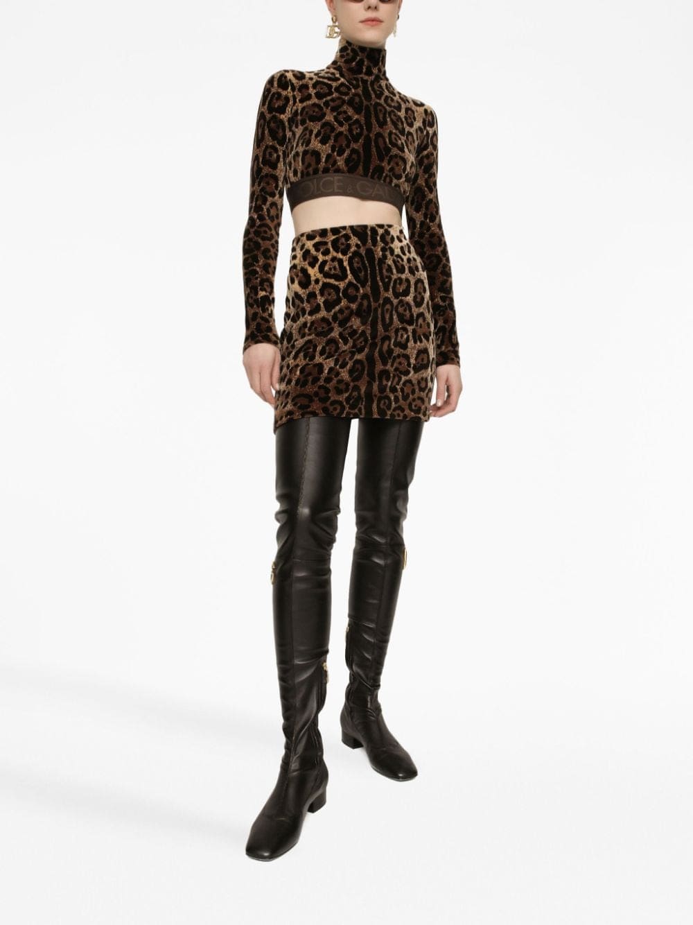Dolce & Gabbana leopard-print high-neck blouse - Image 2