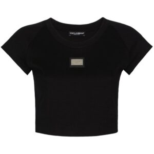 Dolce & Gabbana logo-plaque cropped T-shirt