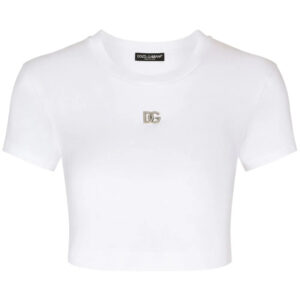 Dolce & Gabbana  logo-embroidered crop T-shirt