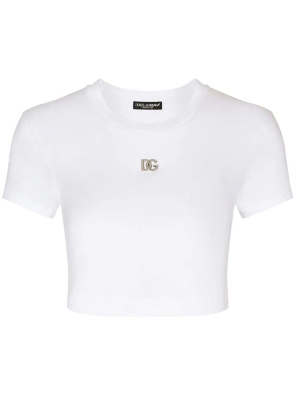Dolce & Gabbana  logo-embroidered crop T-shirt