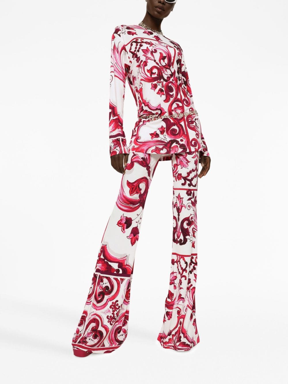 Dolce & Gabbana Majolica-print round-neck blouse - Image 2