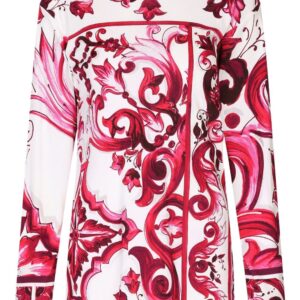 Dolce & Gabbana Majolica-print round-neck blouse