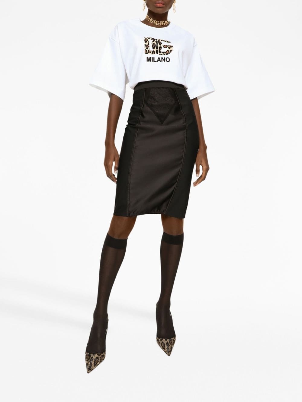 Dolce & Gabbana logo-print cotton-blend T-shirt - Image 2