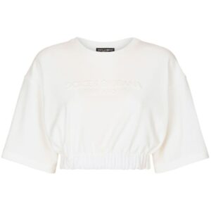 Dolce & Gabbana elasticated-waistband cotton-blend T-shirt