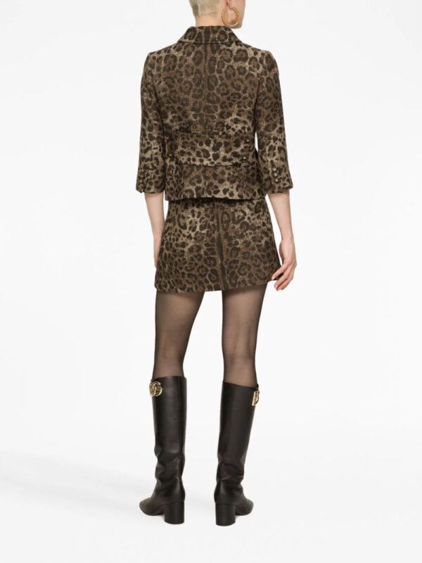 Dolce & Gabbana  leopard-print stretch-cotton cropped T-shirt - Image 4