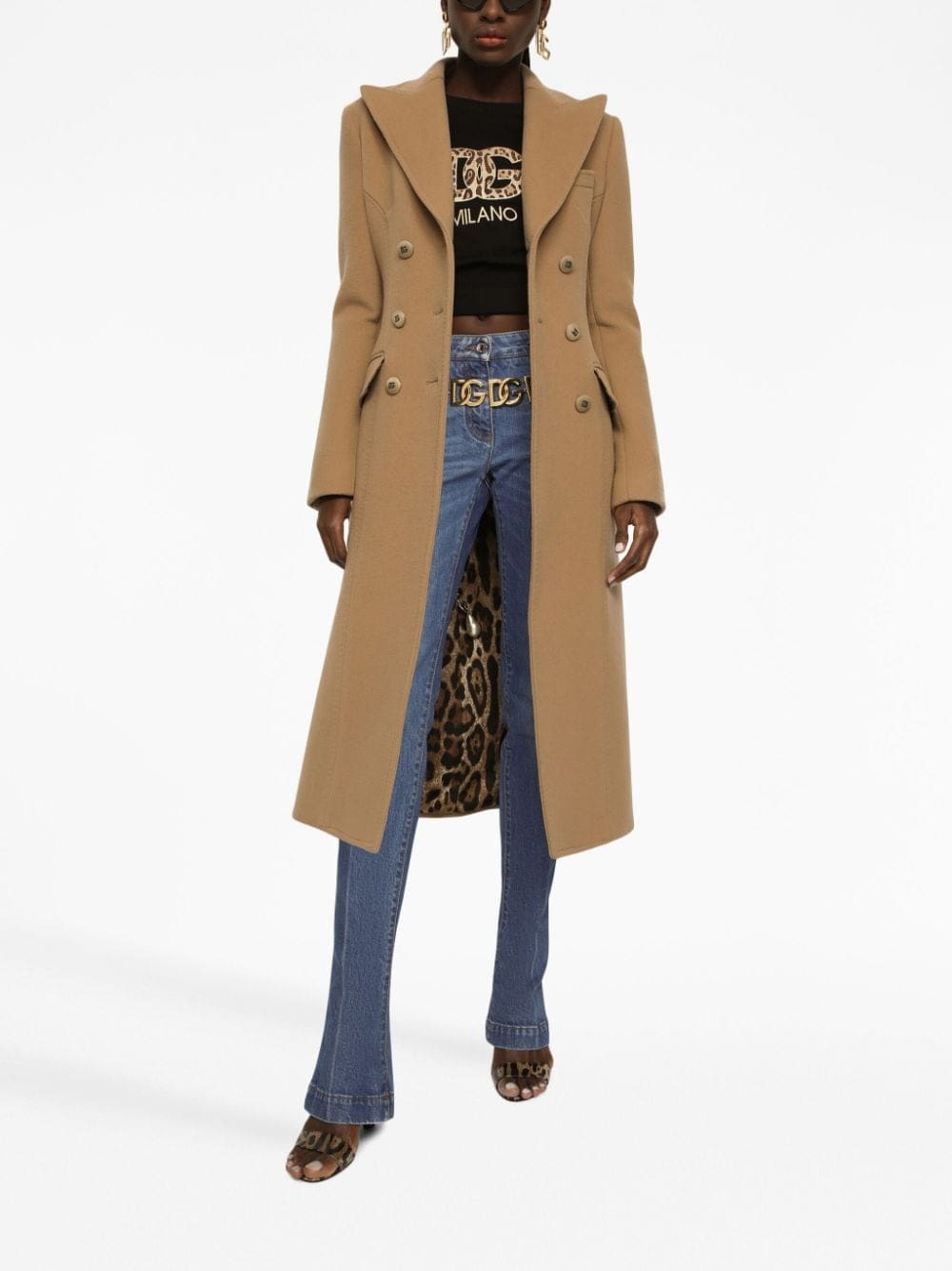 Dolce & Gabbana logo-patch cotton cropped sweatshirt - Image 3