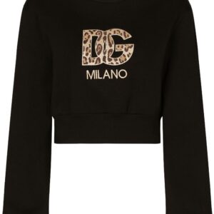 Dolce & Gabbana logo-patch cotton cropped sweatshirt