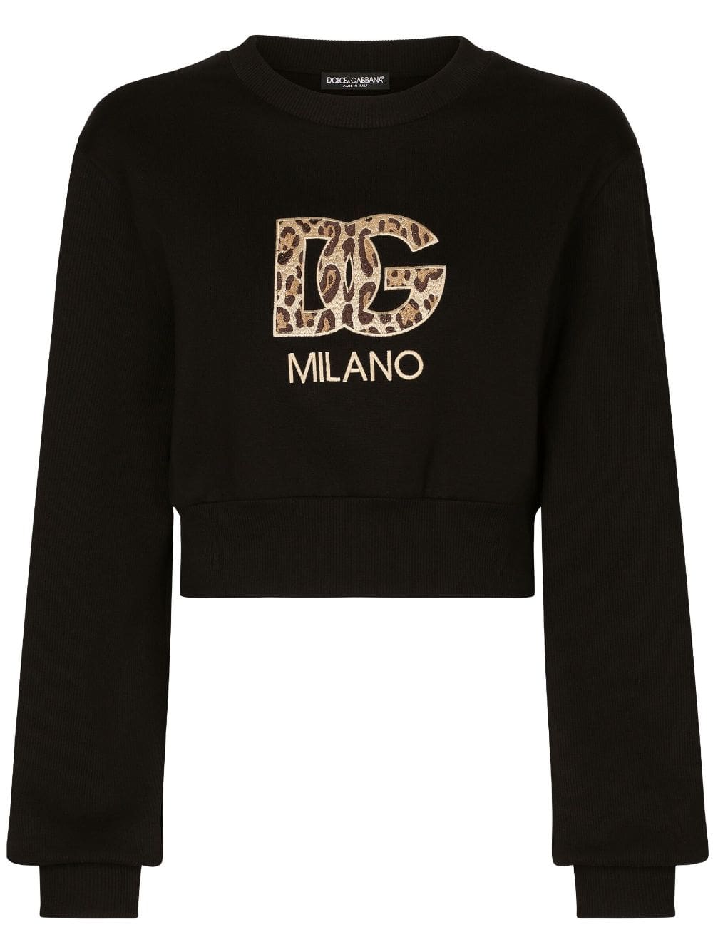 Dolce & Gabbana logo-patch cotton cropped sweatshirt