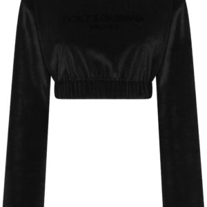 Dolce & Gabbana logo-embroidered cropped sweatshirt