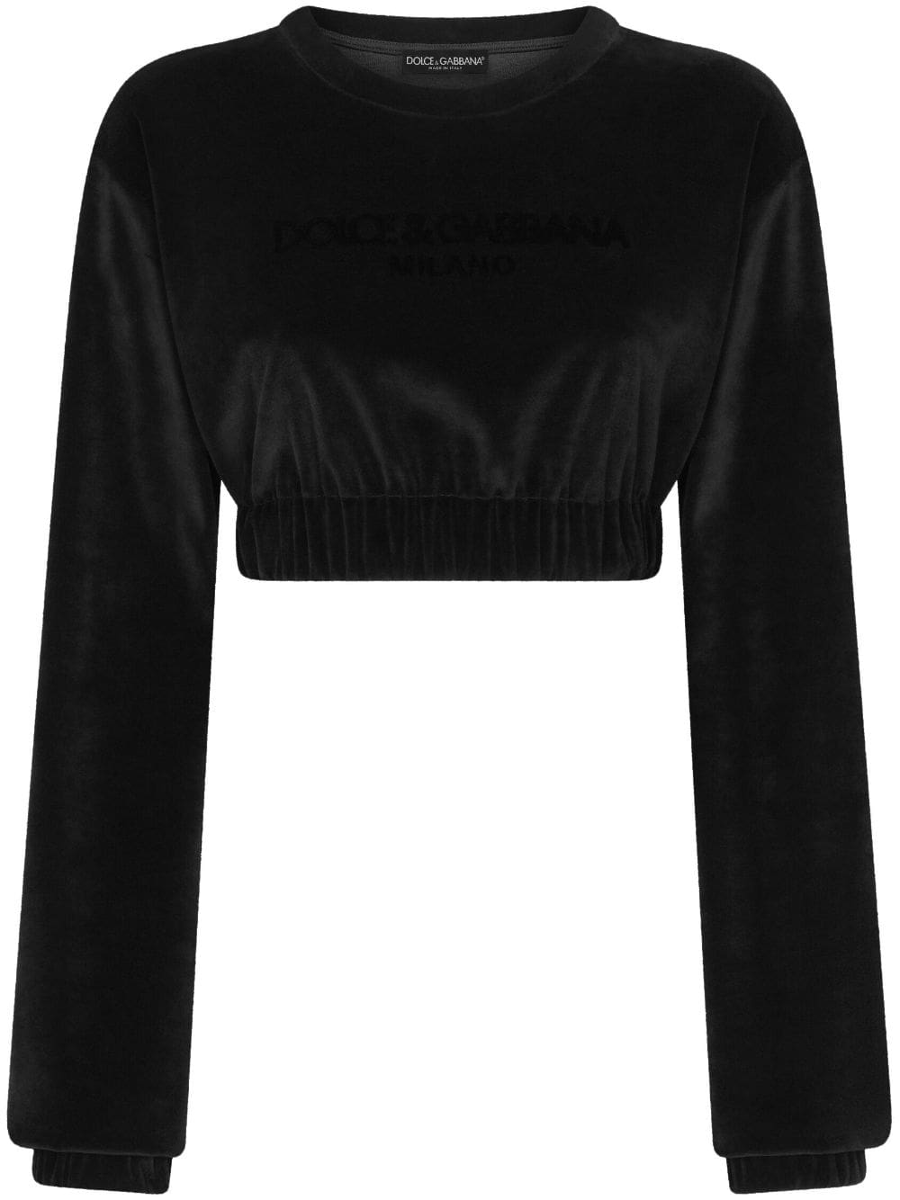Dolce & Gabbana logo-embroidered cropped sweatshirt