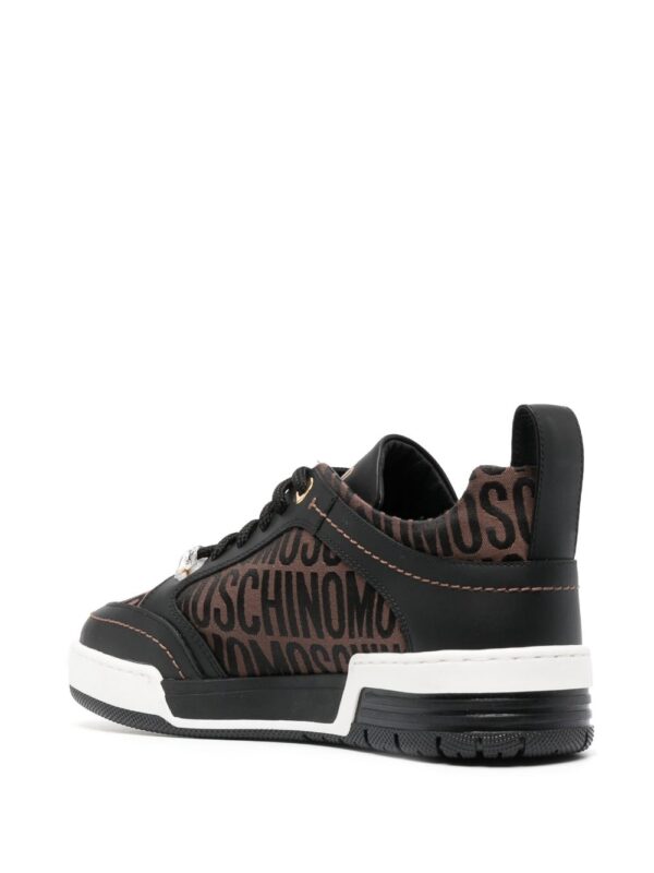 Moschino jacquard-logo panelled ow-top sneakers - Image 3