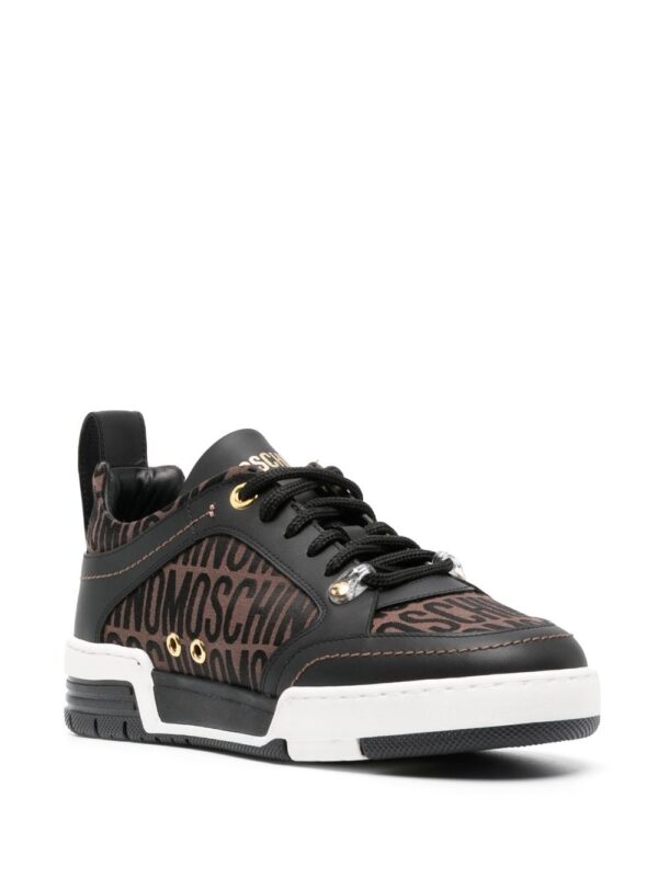Moschino jacquard-logo panelled ow-top sneakers - Image 2