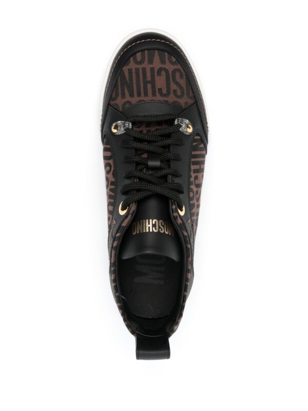 Moschino jacquard-logo panelled ow-top sneakers - Image 4