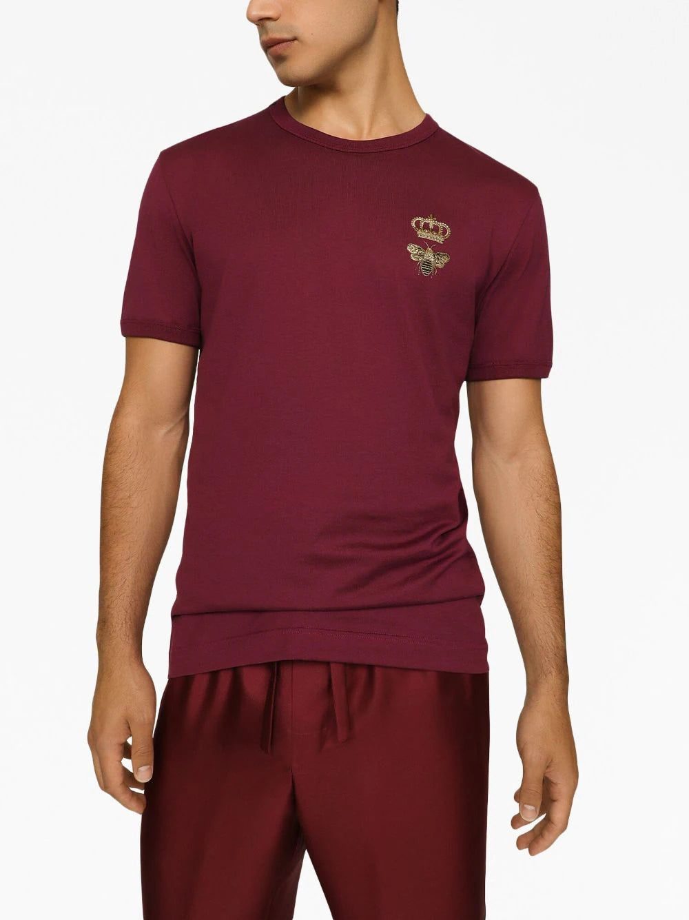 Dolce & Gabbana motif-embroidered cotton T-shirt - Image 4