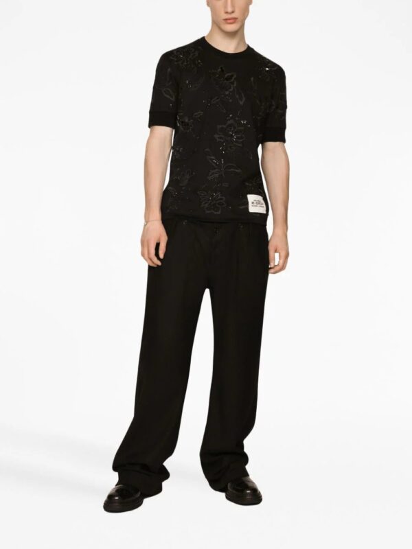 Dolce & Gabbana  floral-embroidered cotton T-shirt - Image 2