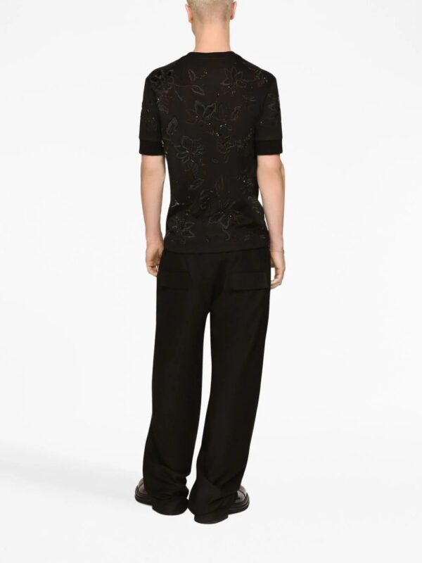 Dolce & Gabbana  floral-embroidered cotton T-shirt - Image 3