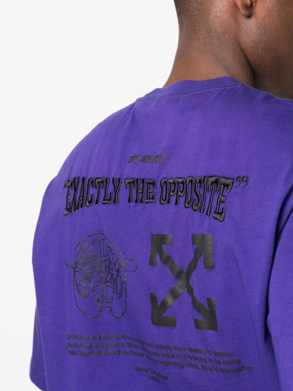 Off-White  embroidered-logo cotton T-shirt - Image 4