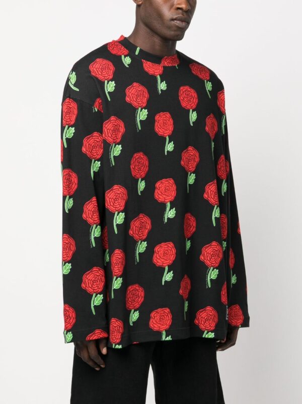 Versace Jeans Couture  Interlock rose-print oversized T-shirt - Image 3