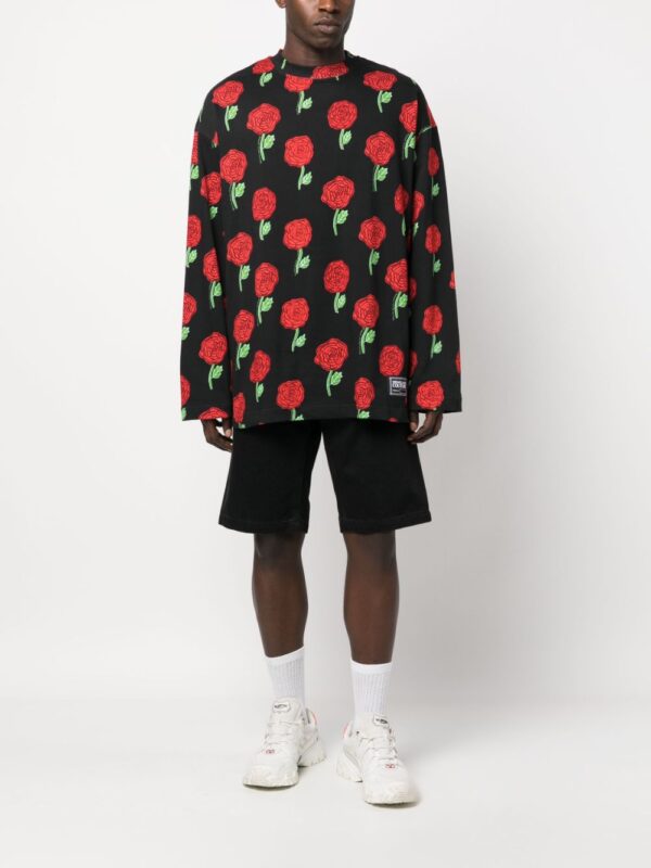 Versace Jeans Couture  Interlock rose-print oversized T-shirt - Image 2