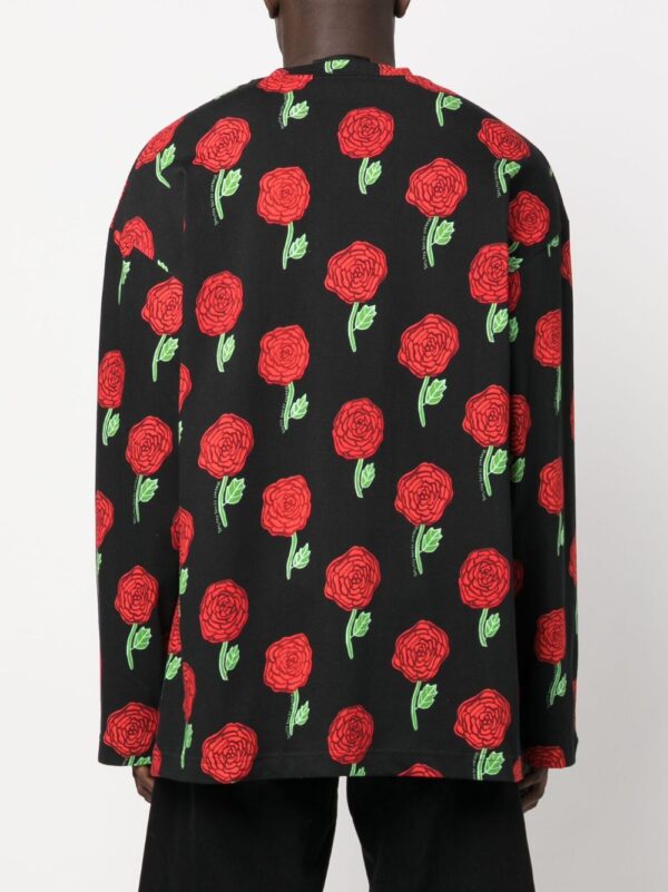 Versace Jeans Couture  Interlock rose-print oversized T-shirt - Image 4