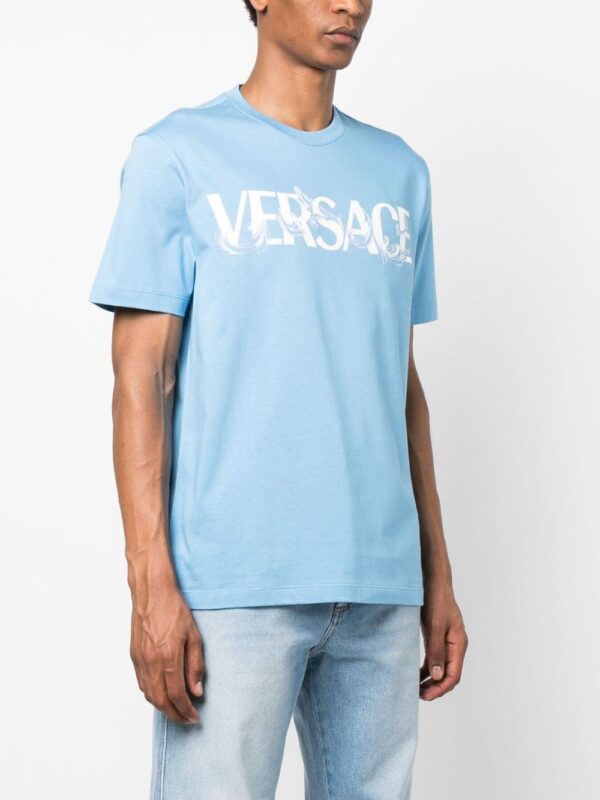 Versace  Barocco Silhouette-print cotton T-shirt - Image 3