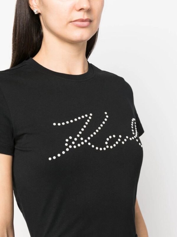Karl Lagerfeld  logo print-embellished organic-cotton T-shirt - Image 4