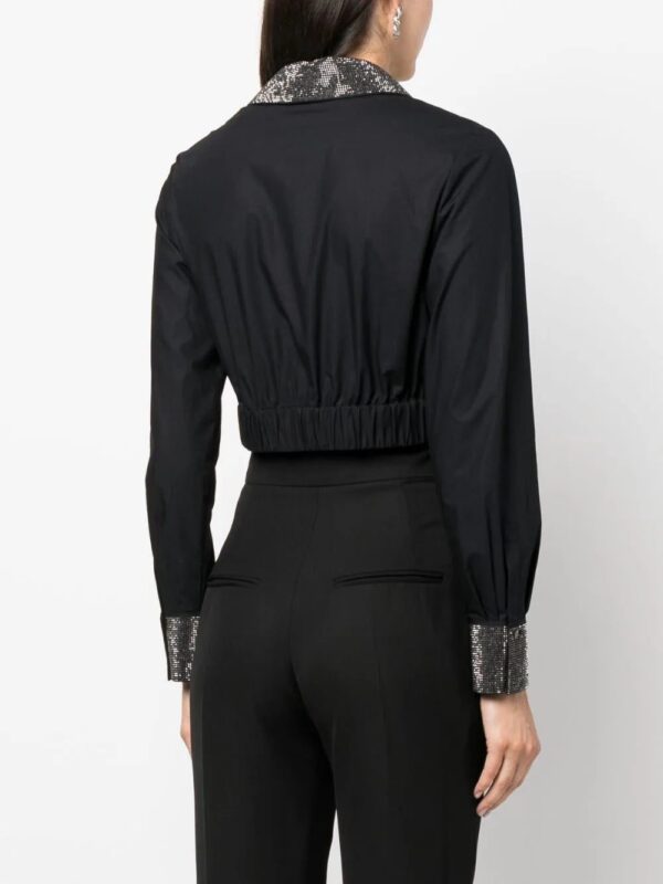Karl Lagerfeld  rhinestone-embellished cropped shirt - Image 4