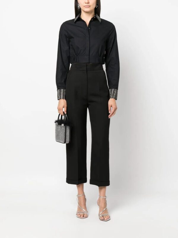 Karl Lagerfeld  rhinestone-embellished cropped shirt - Image 2