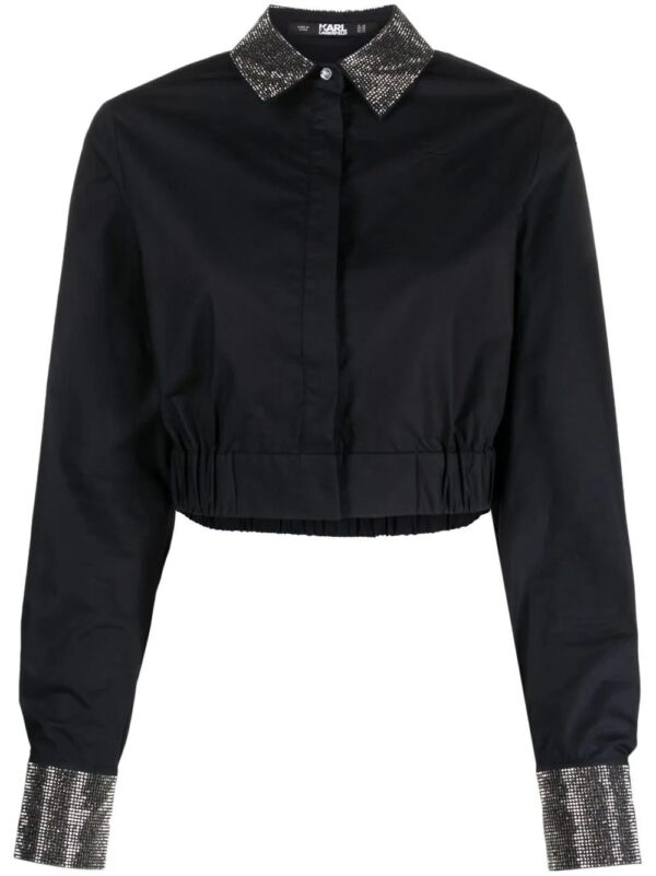 Karl Lagerfeld  rhinestone-embellished cropped shirt
