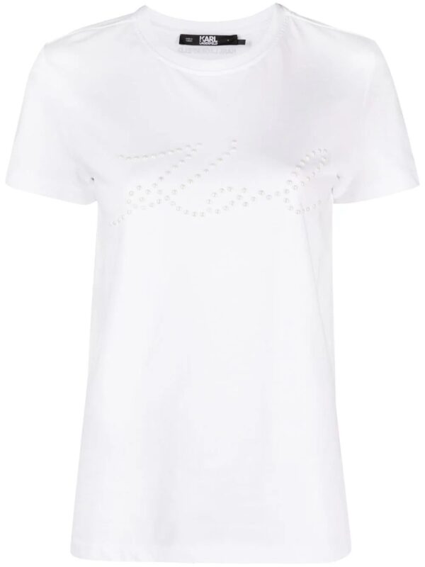 Karl Lagerfeld  logo print-embellished organic-cotton T-shirt