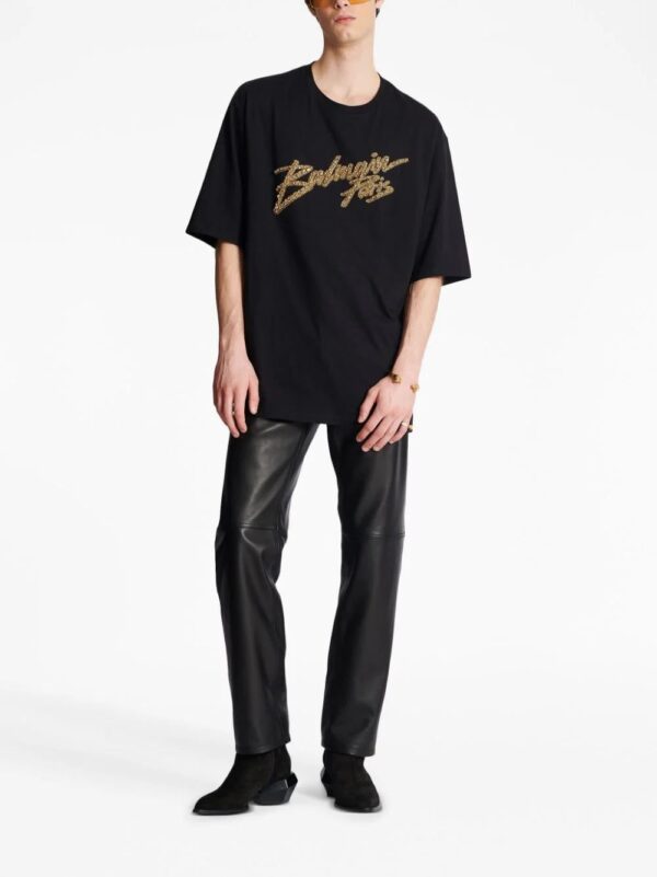 Balmain  embroidered-logo cotton T-shirt - Image 2