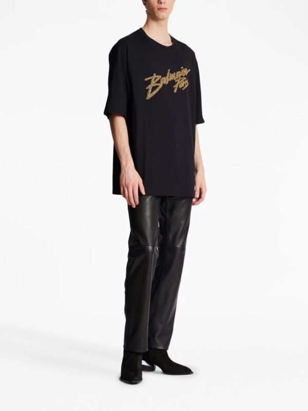 Balmain  embroidered-logo cotton T-shirt - Image 3