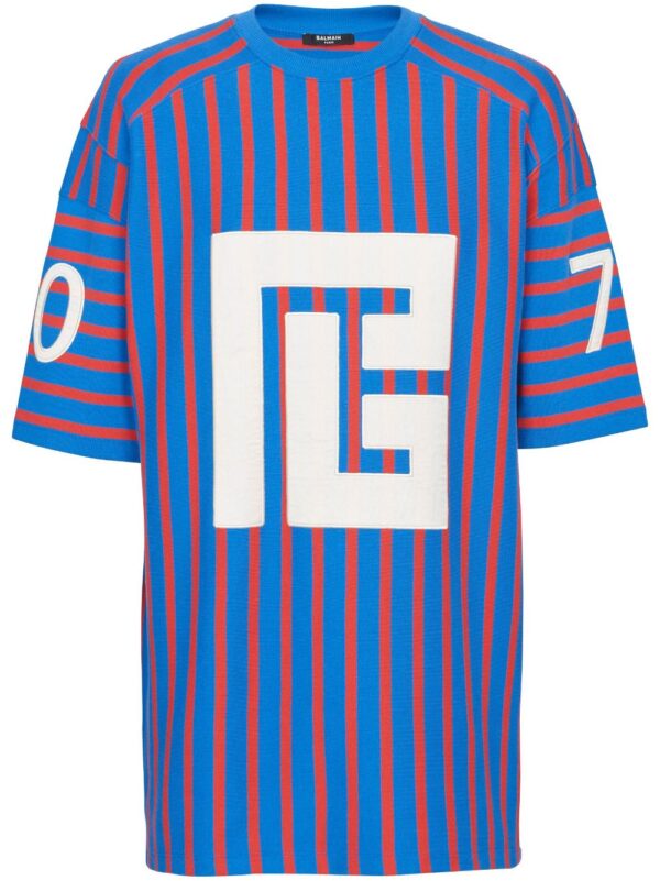 Balmain  Maxi PB-print striped T-shirt