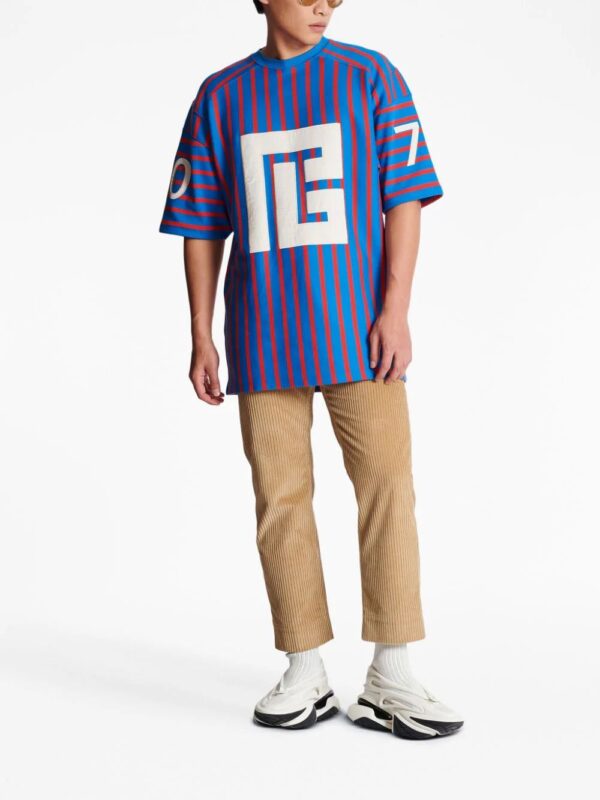 Balmain  Maxi PB-print striped T-shirt - Image 3