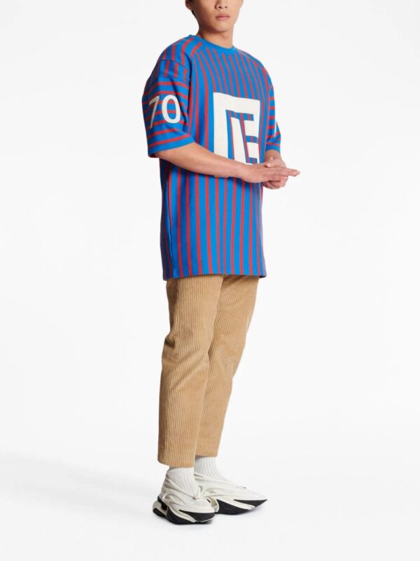 Balmain  Maxi PB-print striped T-shirt - Image 2